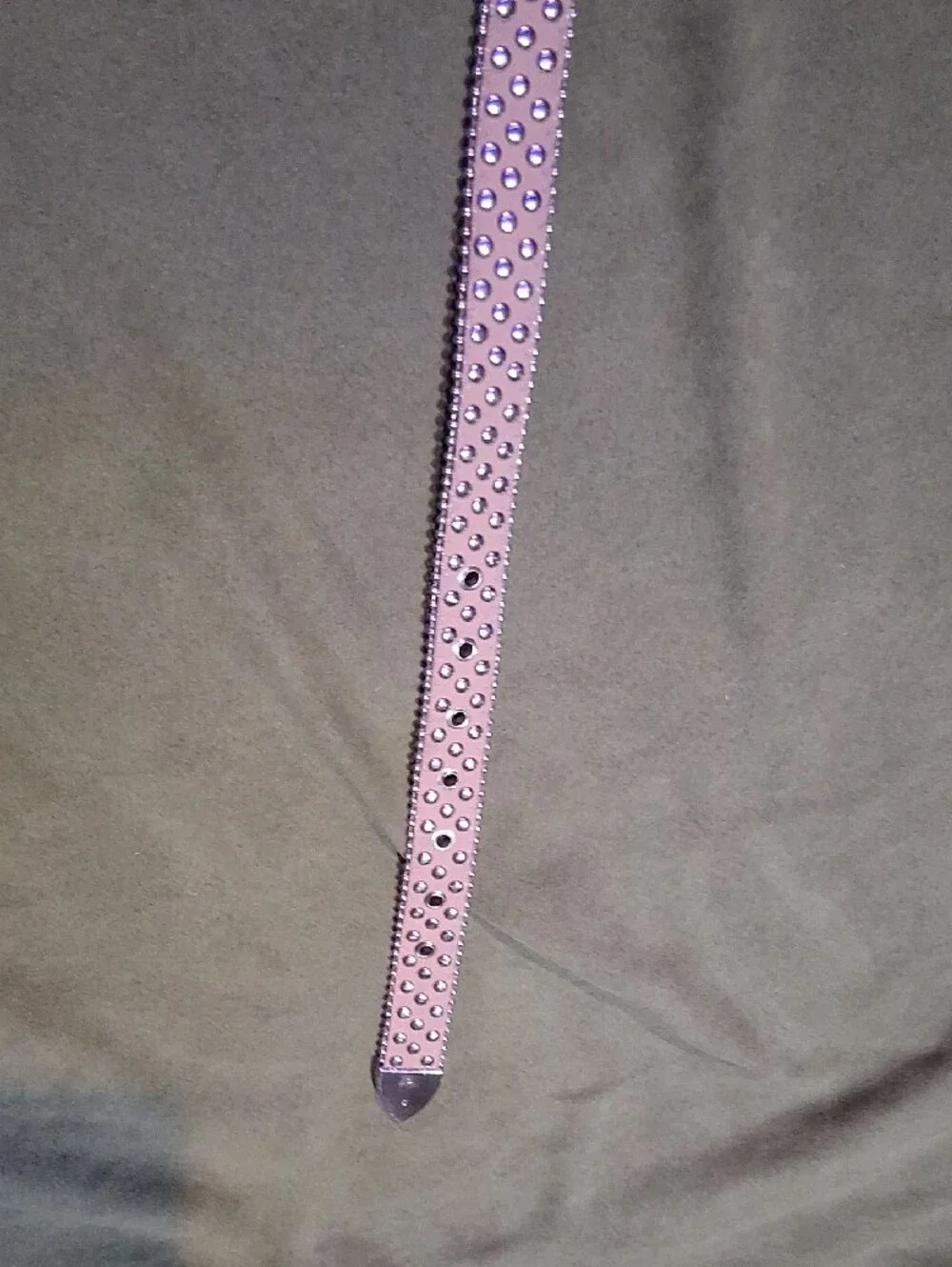 Silver Belt with Red and Clear Rhinestones